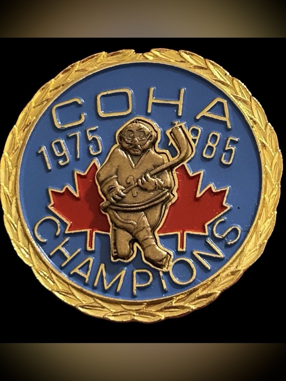 Vintage 1975-1985 COHA Canadian Hockey Champions Pin